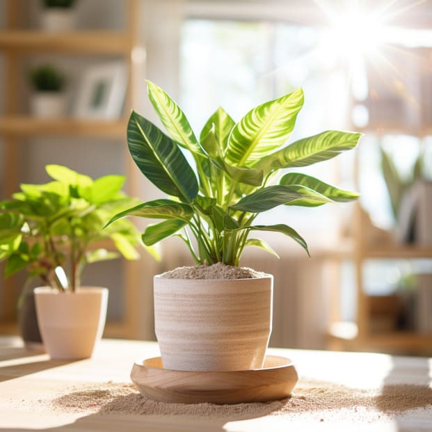 Diatomaceous earth for indoor plants