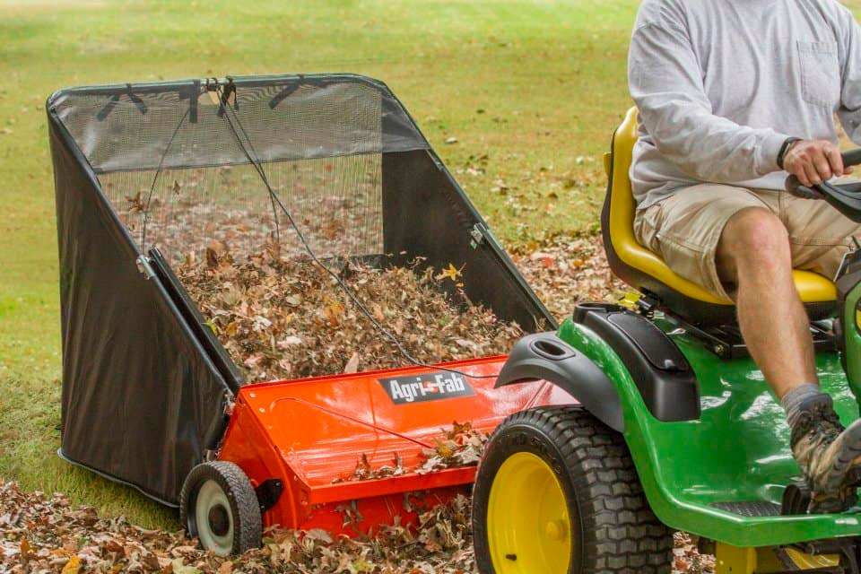 Using a grass sweeper 1